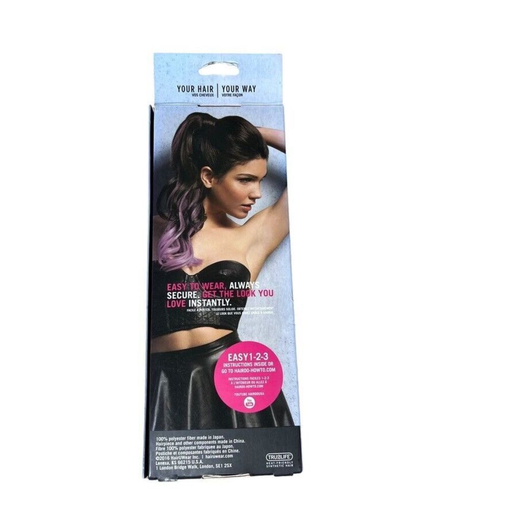 Hairdo 23" Color Splash Pony Hair Extensions Dark Blonde/ Lavender‎ Wrap And Go